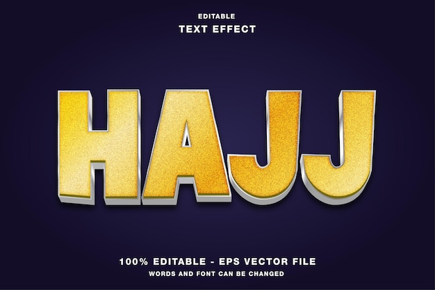 Hajj mit Goldglitter-Texteffekt