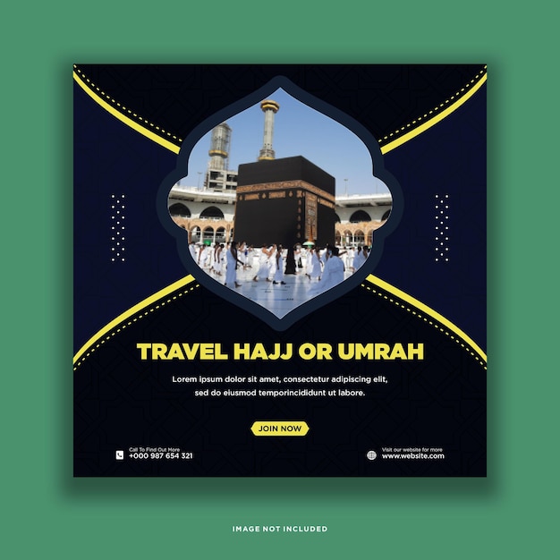 Hajj und umrah promotion social media post template instagram
