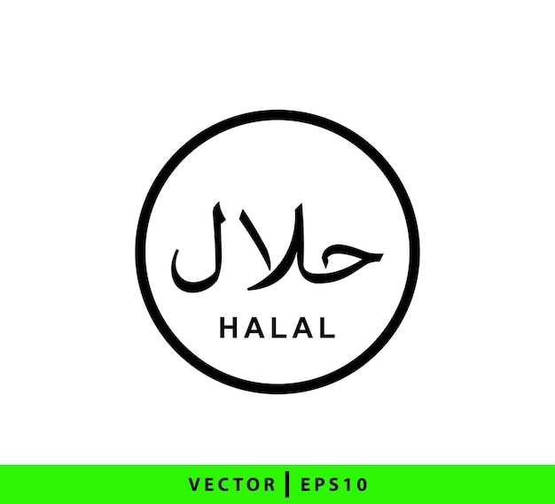 Vektor halal-icon-vektor-logo-design-vorlage im flachen stil