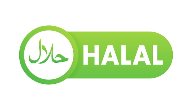 Halal-lebensmittelschild-etikett vektorvorratillustration