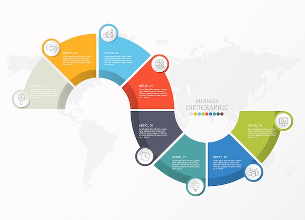 Halbkreise infografik für unternehmen