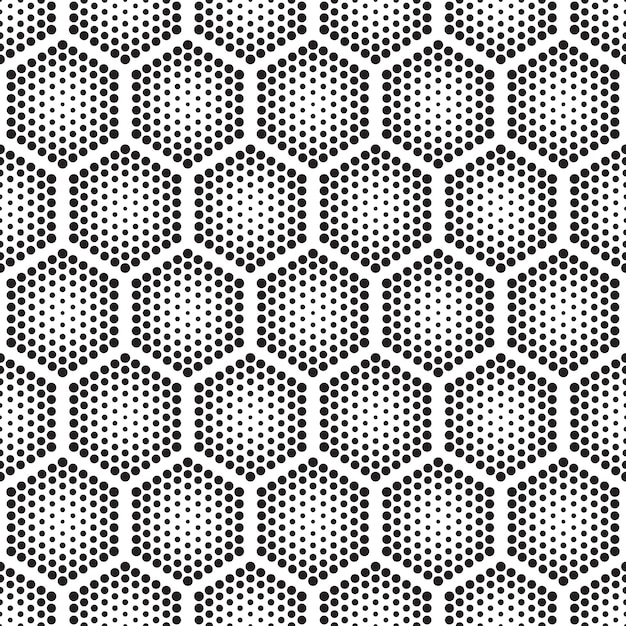 Halbton tech hexagons seamless pattern