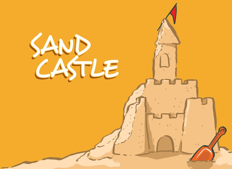 Vektor halbzerstörte sandburg