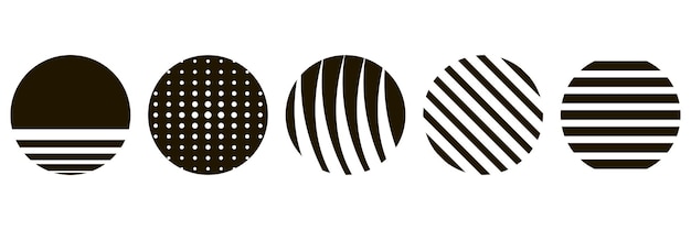Halftone kreisförmige klassische Sammlung. Vektor-Set-Symbole