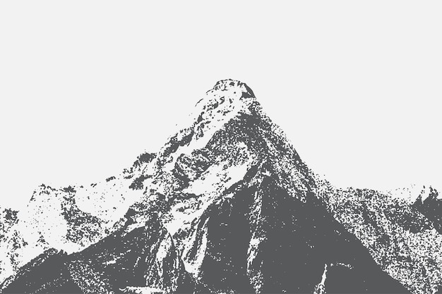 Halftone Stipple-Effekt auf einem Berg für Grunge-Punk-Y2K-Collage-Design