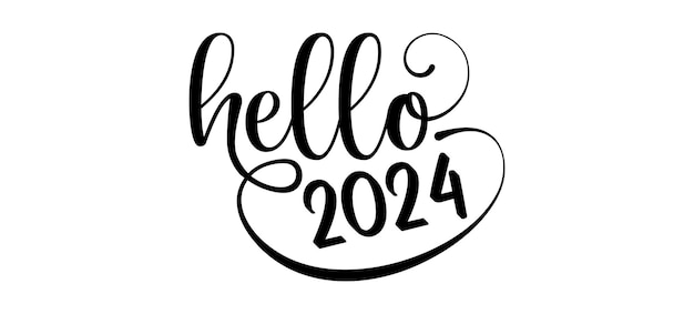 Vektor hallo 2024 typographie