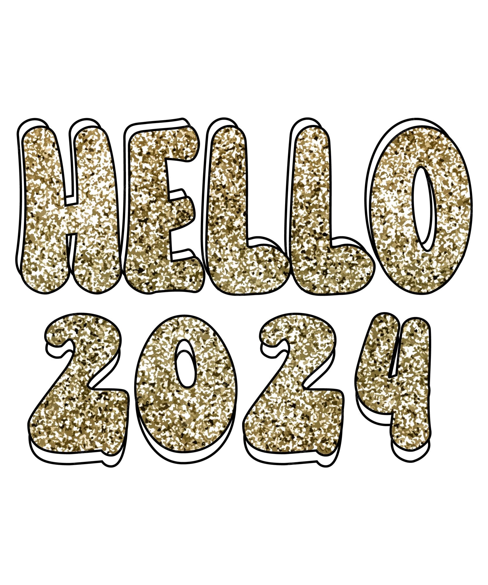 Hallo 2024 PremiumVektor