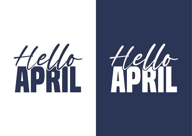 Hallo april handschrift schriftzug design und hallo mai perlen nachricht typografie bekleidungsdesign