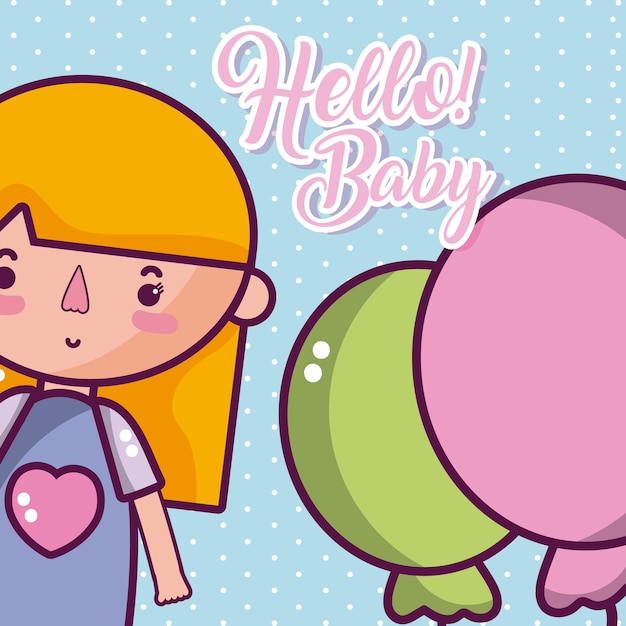 Hallo baby süße und zarte cartoon-karte