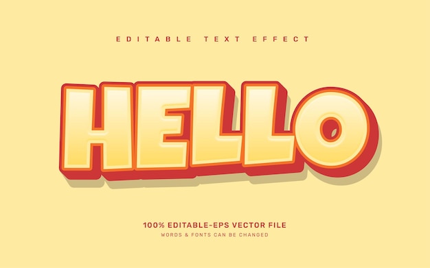 Hallo bearbeitbare Text-Effekt-Vorlage