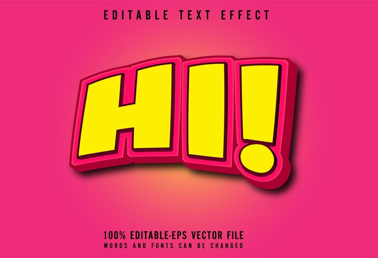Vektor hallo bearbeitbarer texteffektvektor