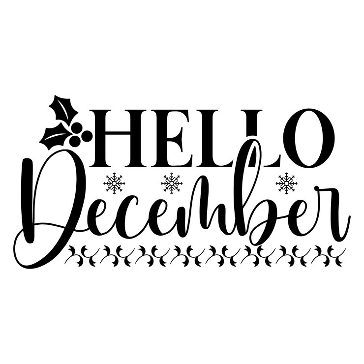 Vektor hallo dezember svg