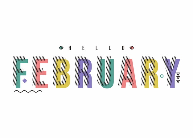 Hallo februar-grußdesign