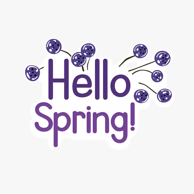 Hallo Frühlingswörter Design Frühlingsblüten frische Erneuerung Wachstum Blüte