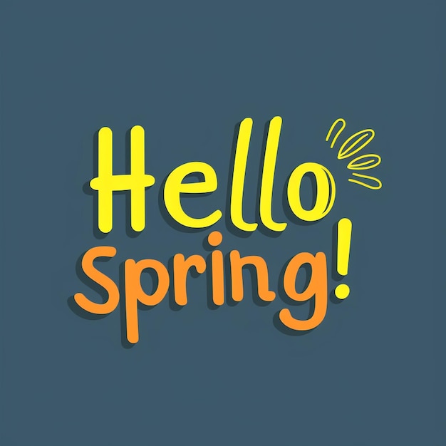 Hallo Frühlingswörter Design Frühlingsblüten frische Erneuerung Wachstum Blüte