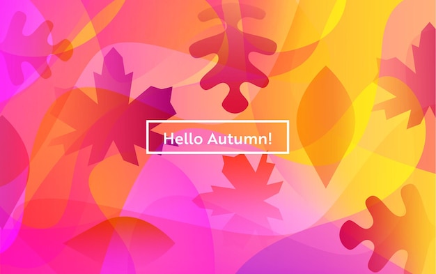 Hallo Herbst-Layout mit Blättern für Web, Landing Page, Banner, Poster, Website-Vorlage. Herbstsaisonaler Hintergrund für Mobile App, Social Media. Vektor-Illustration