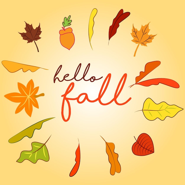 Hallo herbst oder herbst social media post template design