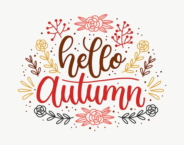 Hallo herbst schriftzug design