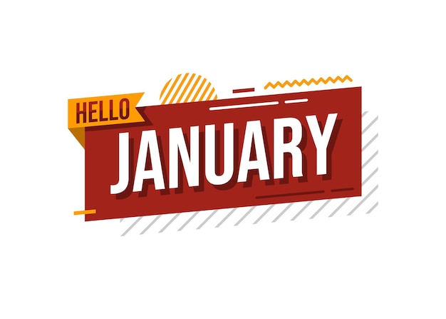 Hallo januar-designelement