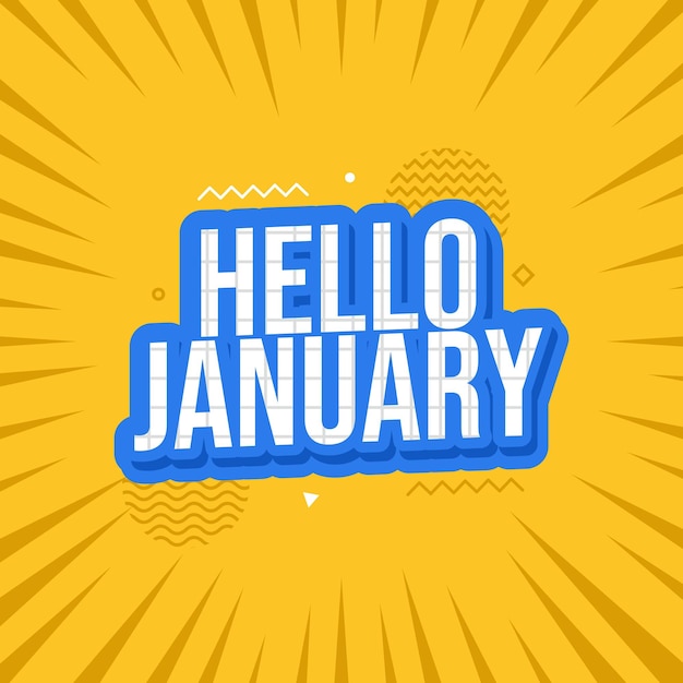 Hallo januar grußdesign