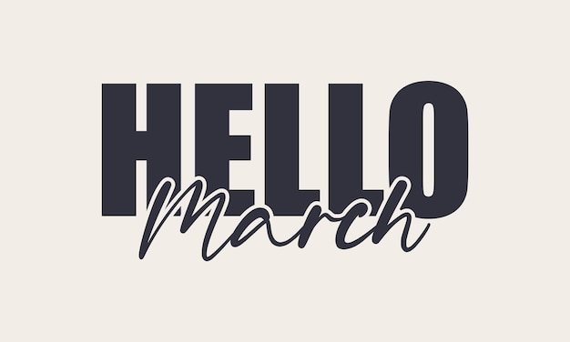 Hallo März Handschrift Schriftzug Design und Hallo Mai Perlen Nachricht Typografie Bekleidungsdesign