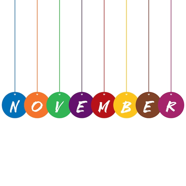 Vektor hallo november-vektorillustration november mit herbststimmung