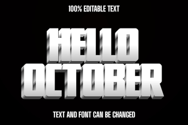 Hallo Oktober Bearbeitbarer Texteffekt Moderner Stil