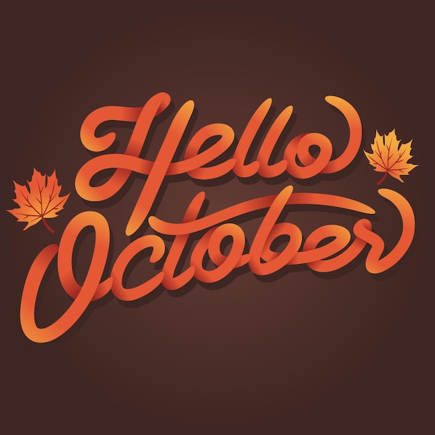 Vektor hallo oktober hand schriftzug typografie