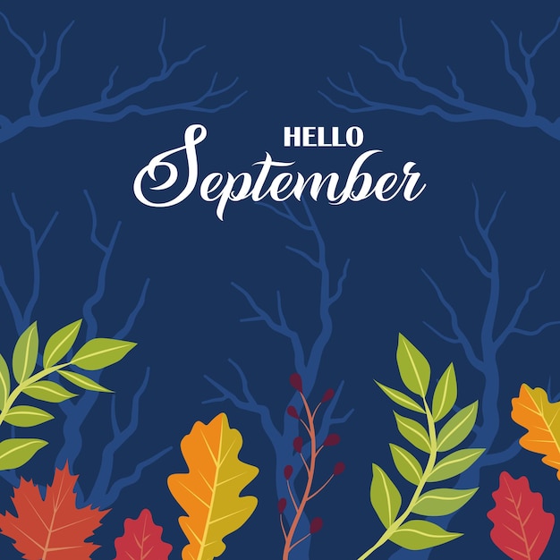 Hallo september vektorillustration geeignet für kartenbanner oder poster