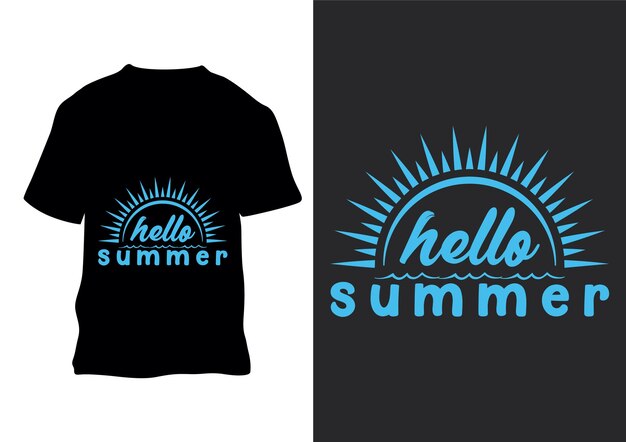 Hallo sommer retro-vintage-t-shirt-design