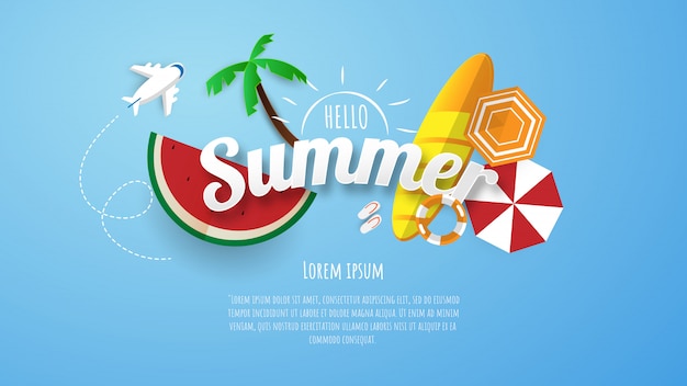 Hallo Sommer Schriftzug und Textvorlage