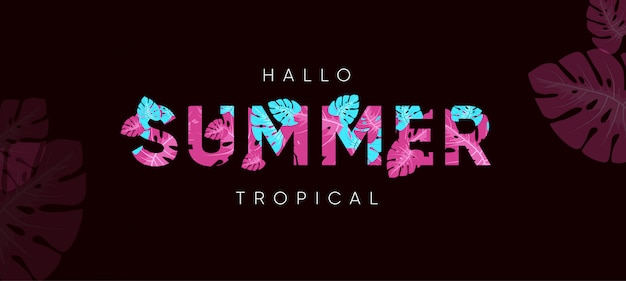 Vektor hallo sommer tropische banner