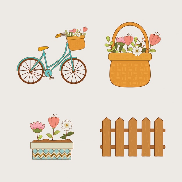 Hallo spring set icons