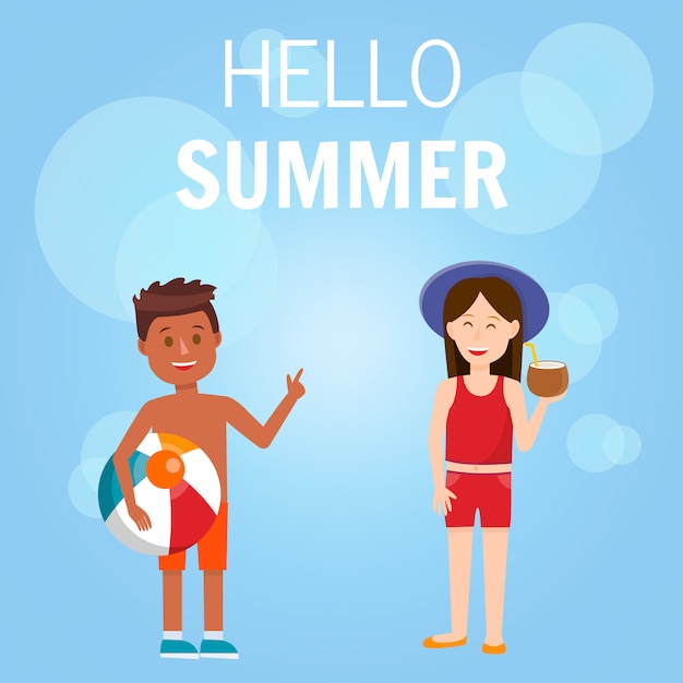 Hallo summer square banner