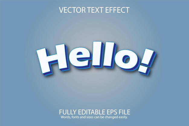 Hallo Text-Effekt 3D-Design