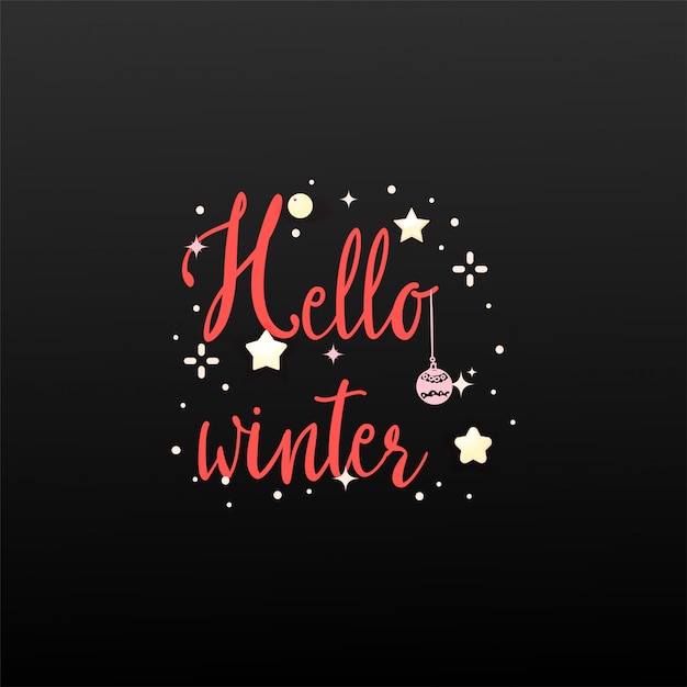 Hallo Winter. Feiertagsbanner