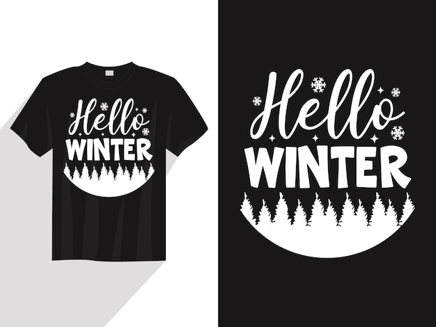 Vektor hallo winter-t-shirt