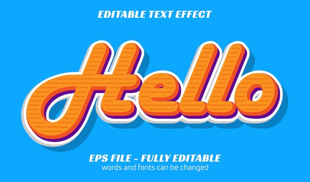 Hallo Zeichen editierbarer Texteffekt im Retro-Stil