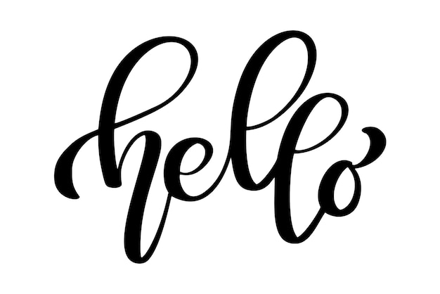 Hallo Zitat-Nachrichtenblase Kalligraphischer einfacher Logo-Einführungsstil Vektorillustration Einfach