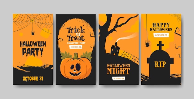 Vektor halloween-banner-social-media-post-flyer