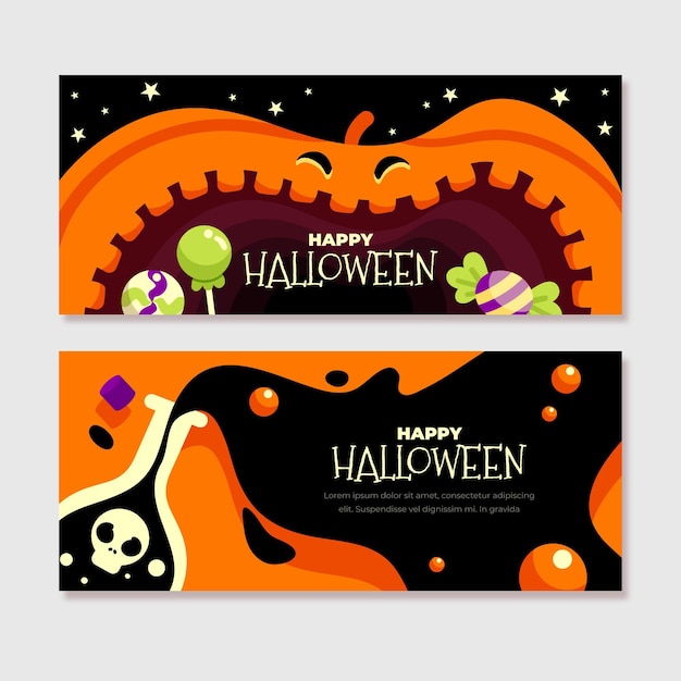 Vektor halloween-bannersammlung