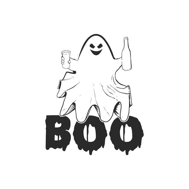 Vektor halloween-boo-logo-design