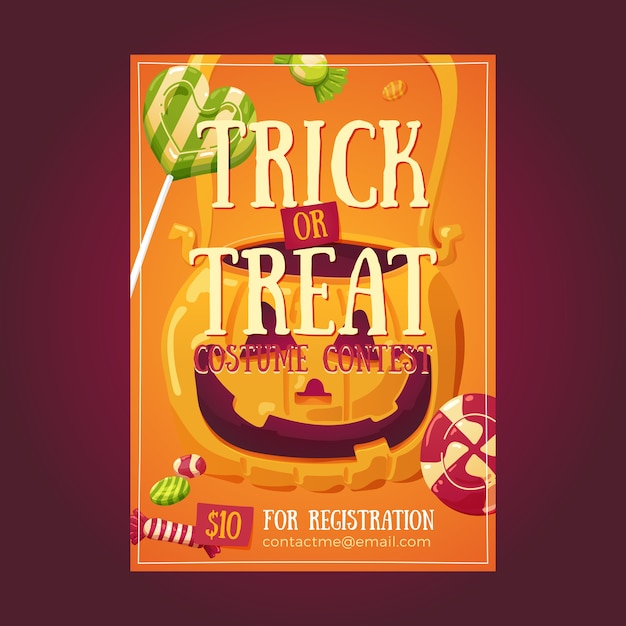 Vektor halloween candy poster flyer illustration einladung