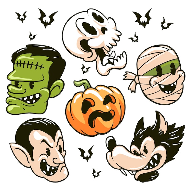 Halloween-cartoon-monster-charakter
