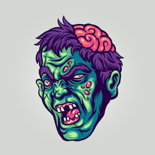 Halloween Charakter Zombie Kopf