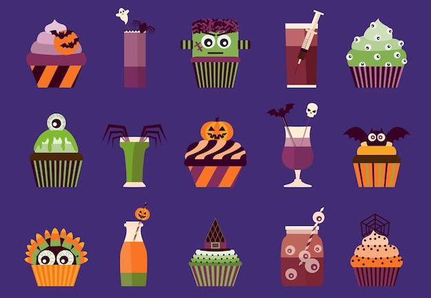 Halloween-Cupcakes und Cocktails