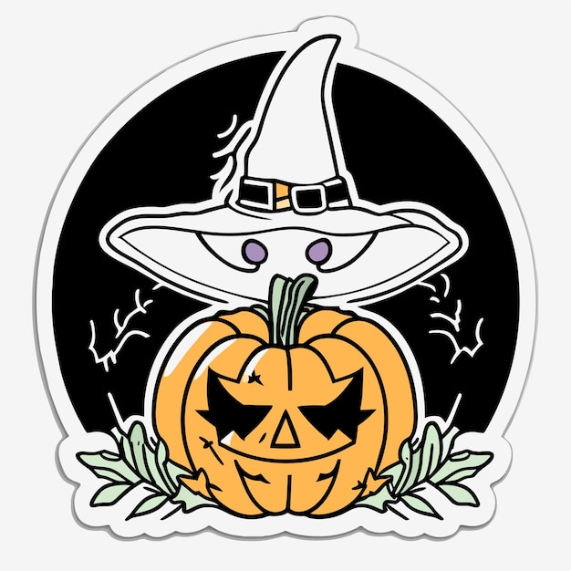 Vektor halloween, der gruseligste tag, handgezeichnetes cartoon-aufkleber-symbol-konzept, isolierte illustration