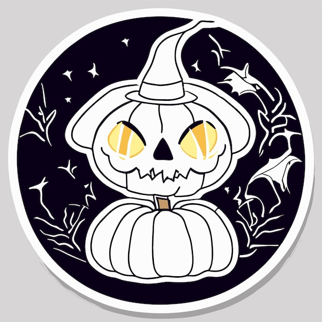Vektor halloween, der gruseligste tag, handgezeichnetes cartoon-aufkleber-symbol-konzept, isolierte illustration