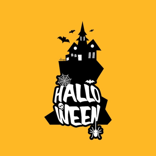 Halloween-design mit typografie und hellem hintergrundvektor