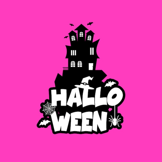 Halloween-design mit typografie und hellem hintergrundvektor